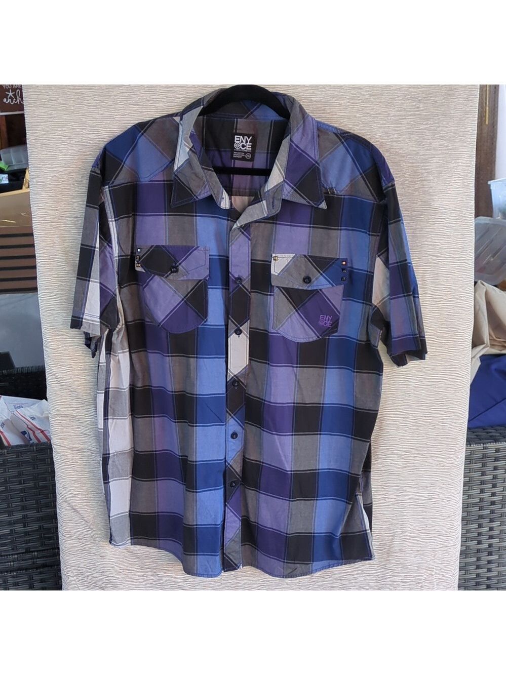 Enyce Short Sleeve Button Shirt 2XL Cotton